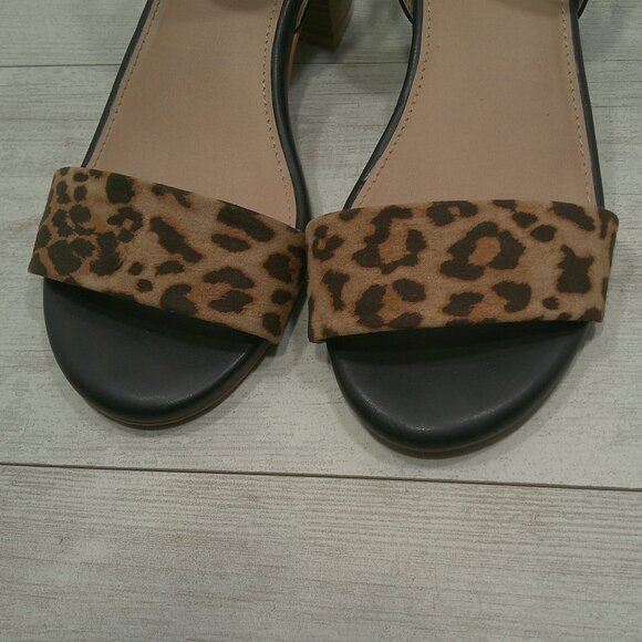 Sexy Torrid Pinup Style Retro Leopard Low Block Heel Sandals Size 9W | Wide - Picture 13 of 14